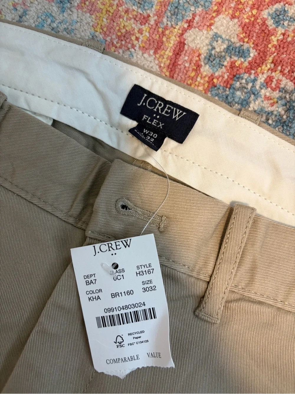 NWT J.Crew slim flex cotton khakis/chino pants